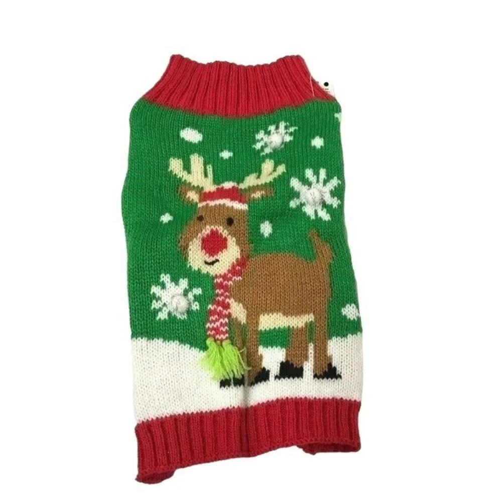 Holiday Time Reindeer Dog Sweater Ugly Christmas Size XSmall